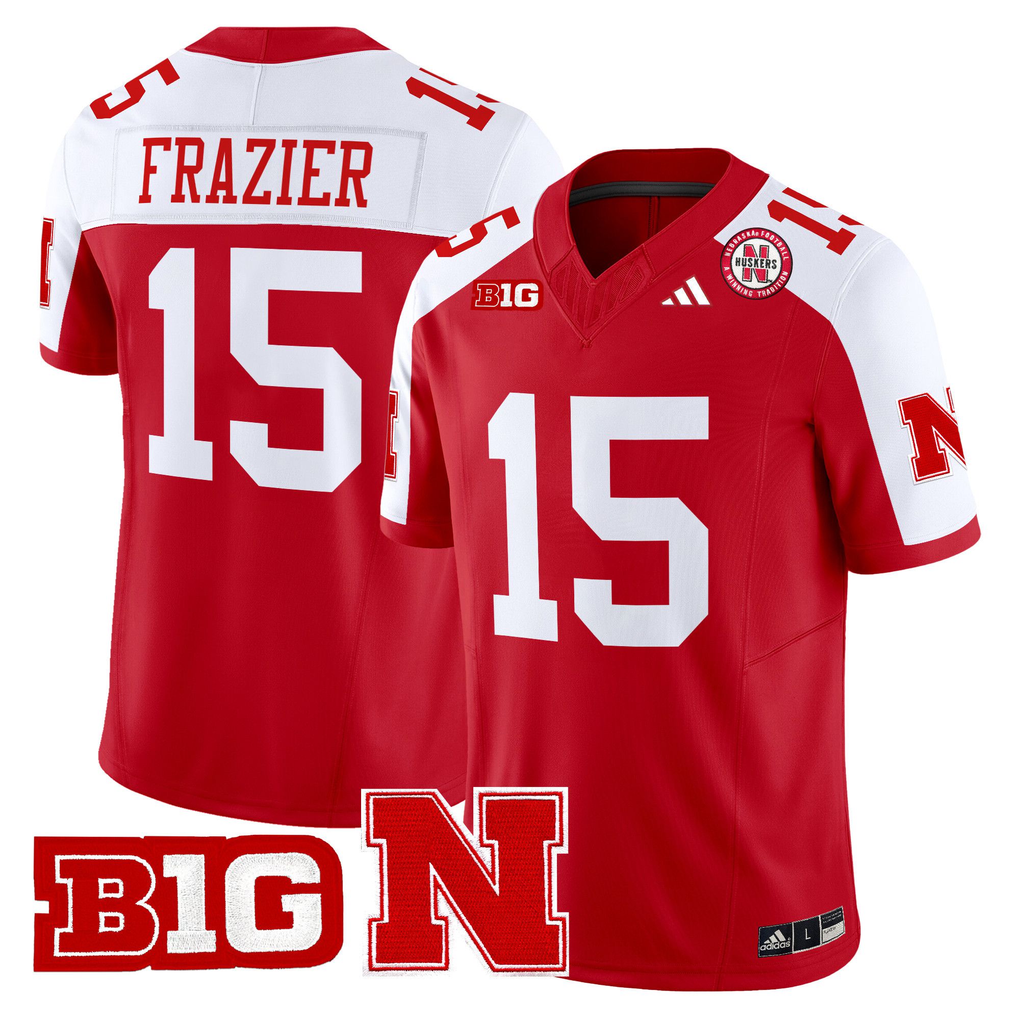 Men Nebraska Cornhuskers #15 Frazier Red 2024 Vapor Limited NCAA Jersey->ncaa teams->NCAA Jersey
